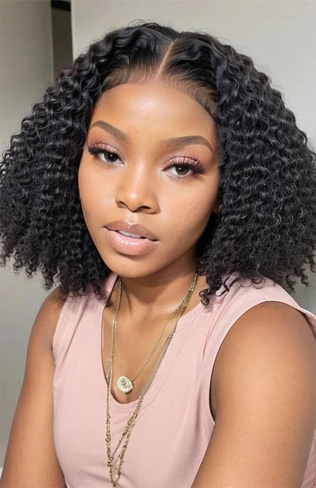 Short Deep Wave Lace Front Wig – Hair, Transparent Swiss Lace
