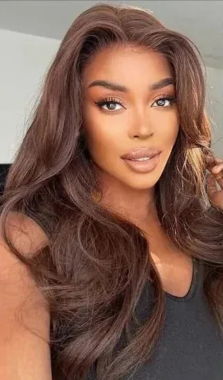 26+ Inch Body Wave Human Hair Lace Front Wig – French Lace, Transparent Color, Long & Luxurious