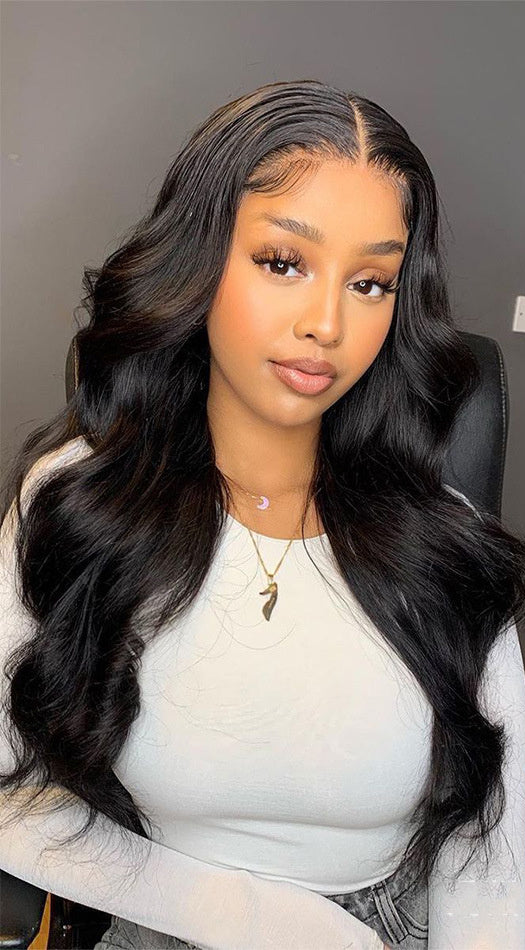 All Hand-Woven Medium-Length Real Hair Wig – Customizable Bangs, 150% or 180% Density