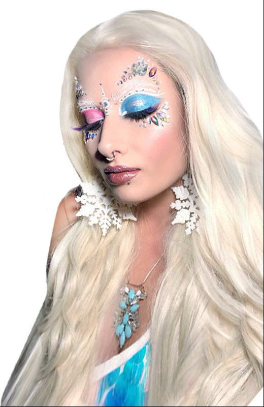 Beige 26-Inch Curly Hair Wig - Fashion Casual Style with High-Temperature Silk