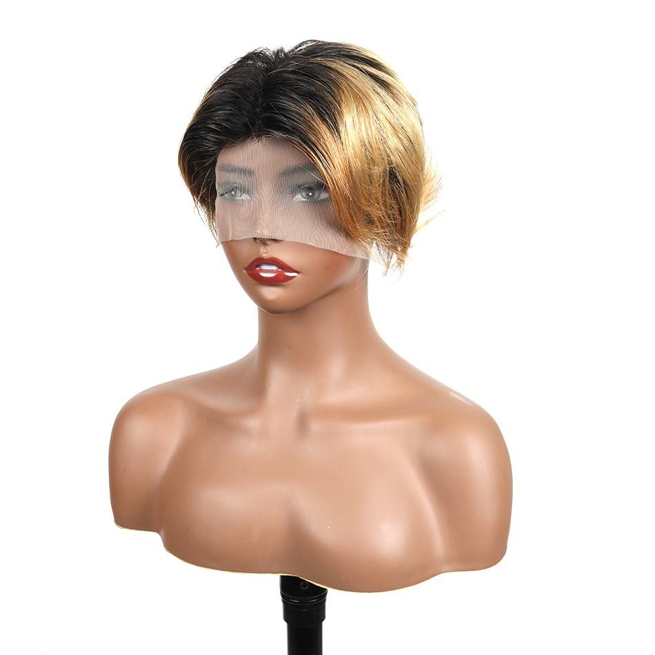 Beumax 8-Inch Straight Human Hair Wig – 13x4x1 Lace Front, 180% Density12