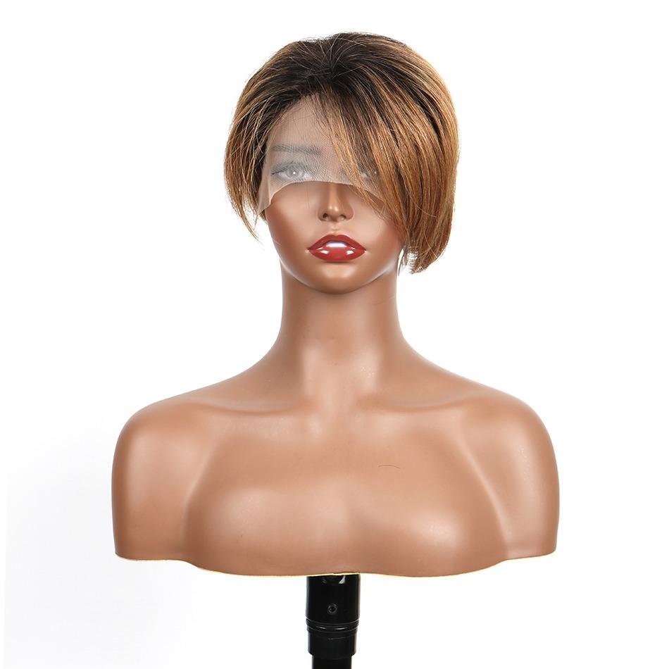 Beumax 8-Inch Straight Human Hair Wig – 13x4x1 Lace Front, 180% Density13