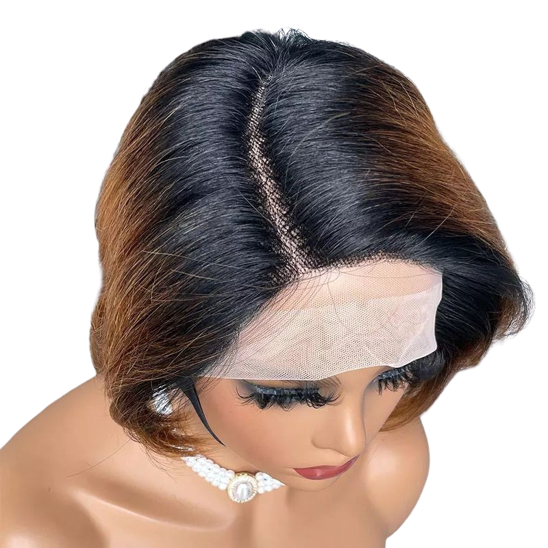 Beumax 8-Inch Straight Human Hair Wig – 13x4x1 Lace Front, 180% Density24