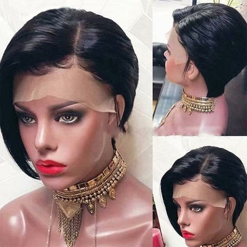 Beumax 8-Inch Straight Human Hair Wig – 13x4x1 Lace Front, 180% Density28