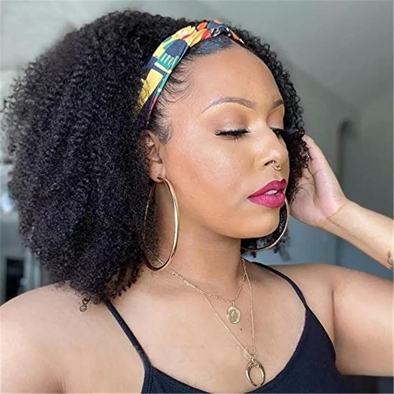 Beumax Afro Kinky Curly Human Hair Wig - Natural Black, 10-30", Lace Part1