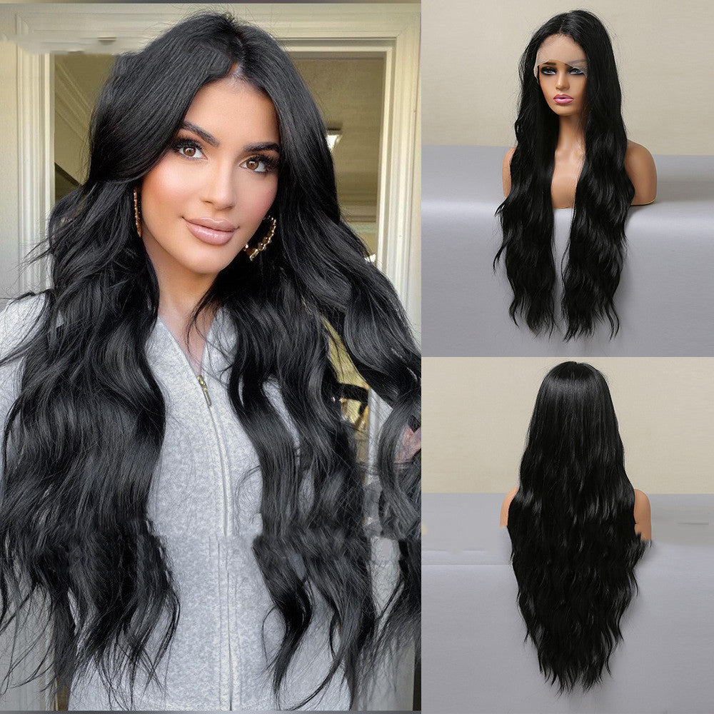 Big Wave Lace Wig with Pick-Dye Highlights – Fashionable Curly Hair
