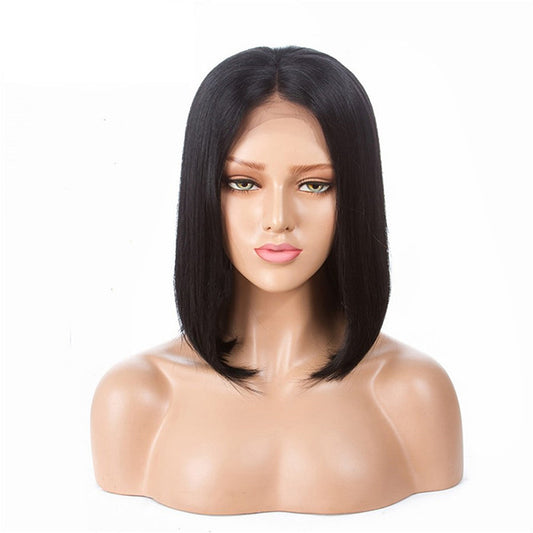 Black Bobo Head Wig – Semi-Mechanism, Heat-Resistant Synthetic Fiber
