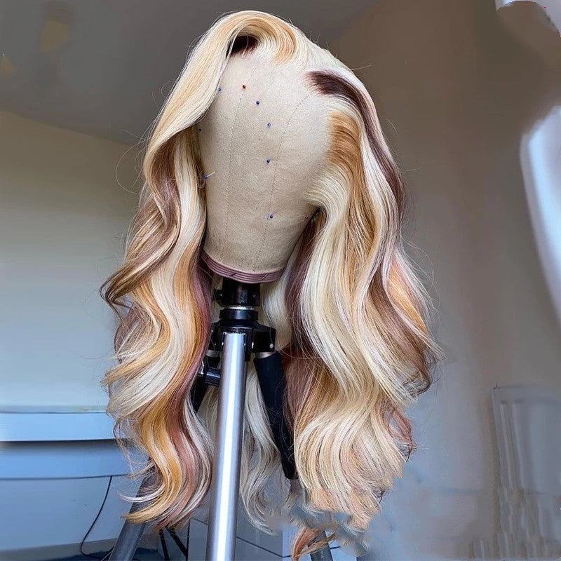 Body Wave Lace Front Wig – Blonde Highlights, 100% Human Hair, 13x4 Lace1