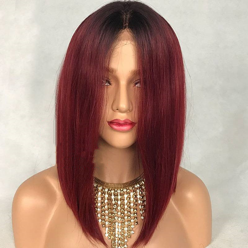 Bold Red Water Wave Peruvian Human Hair Lace Front Wig | Short, Glueless Cap3