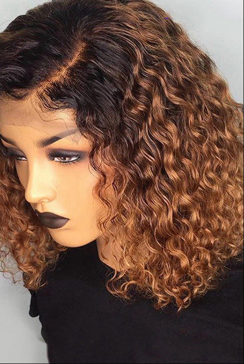 Burgundy Gradient Lace Front Short Bob Wig – Real Human Hair, Dyeable, Free Styling, 10-16 Inches2