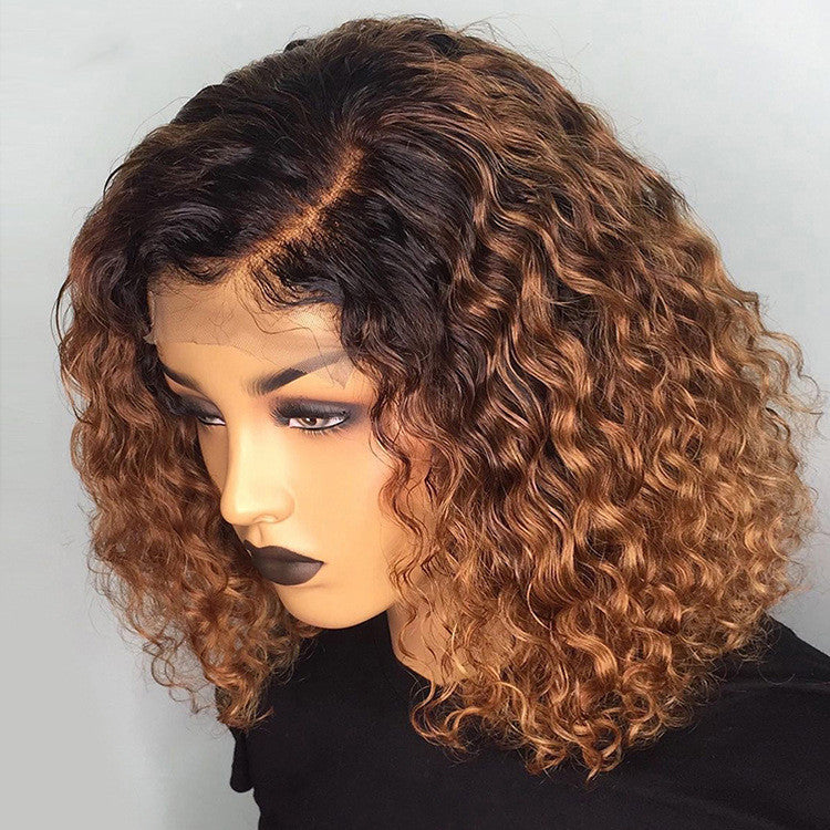 Burgundy Gradient Lace Front Short Bob Wig – Real Human Hair, Dyeable, Free Styling, 10-16 Inches3
