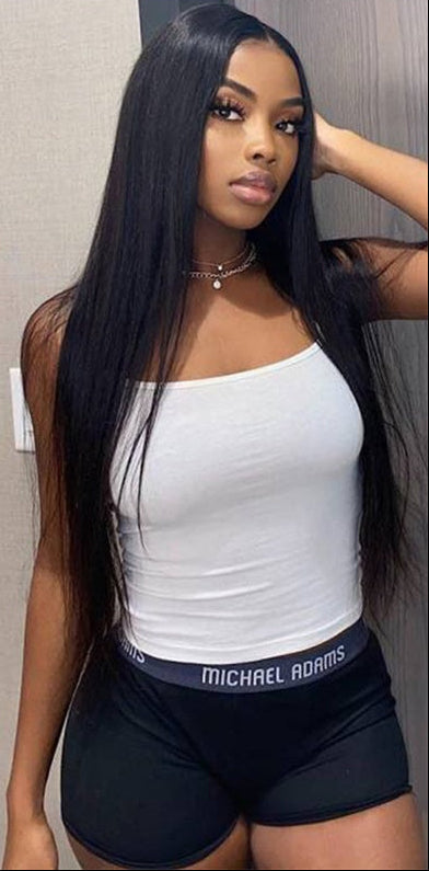 Buy Women's Fashion Simple Human Hair Straight Wig – 18 to 30 Inches1