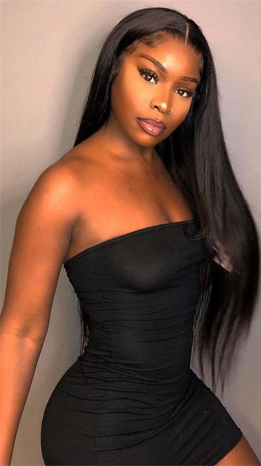 Buy Women's Fashion Simple Human Hair Straight Wig – 18 to 30 Inches2