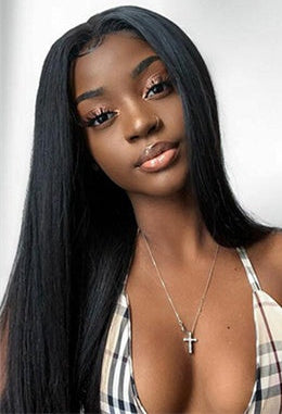 Buy Women's Fashion Simple Human Hair Straight Wig – 18 to 30 Inches4