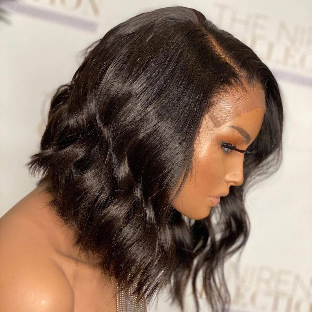 Chemical Fiber Short Curly Front Lace Wig Head Cover – High Temperature Wire, Half Hand Woven, New Look for Women, 10-16 Inches