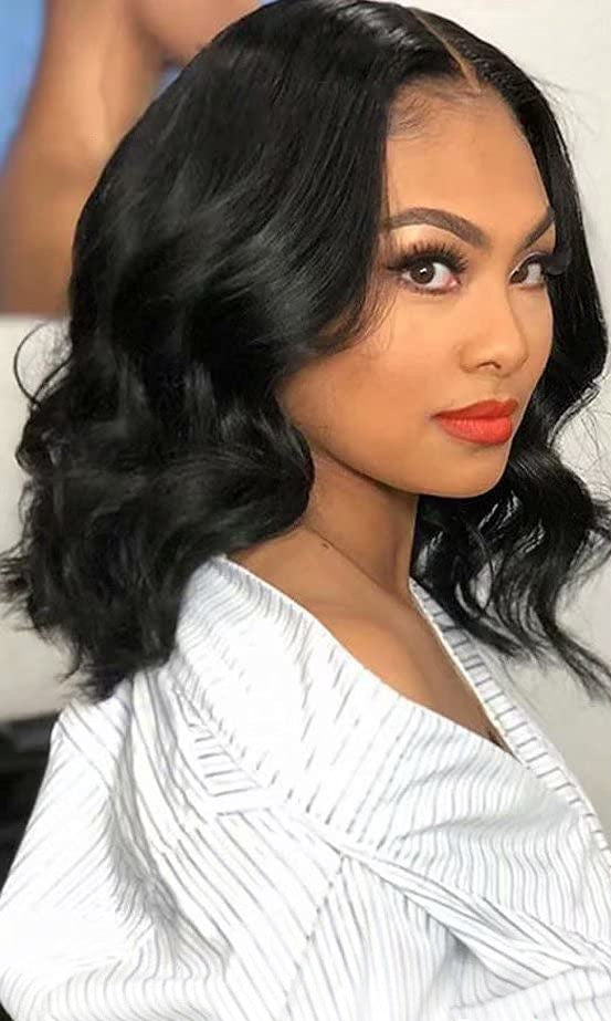 Chemical Fiber Short Curly Front Lace Wig Head Cover – High Temperature Wire, Half Hand Woven, New Look for Women, 10-16 Inches