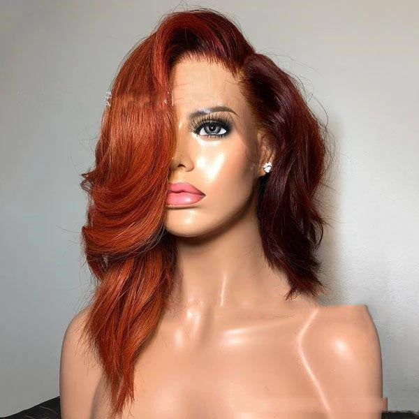 Chic Short Wavy Brown Synthetic Wig with Side Part Bangs – Heat Resistant, Perfect for Daily & Party Use