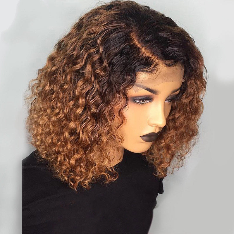 Chic Water Wave Bob Human Hair Wig | Smooth & Customizable Colors1