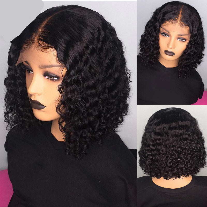 Chic Water Wave Bob Human Hair Wig | Smooth & Customizable Colors3