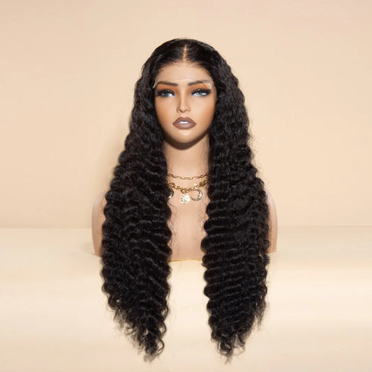 4x4/5x5/6x6 HD Lace Closure Wig Pineapple Wave Human Hair Wig Single Knot