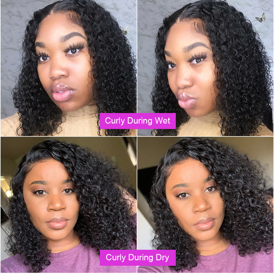 Deep Water Wave Lace Frontal Human Hair Wig – Transparent Curly Bob, Pre-Plucked Baby Hair, 13x4 & 5x5 Options4