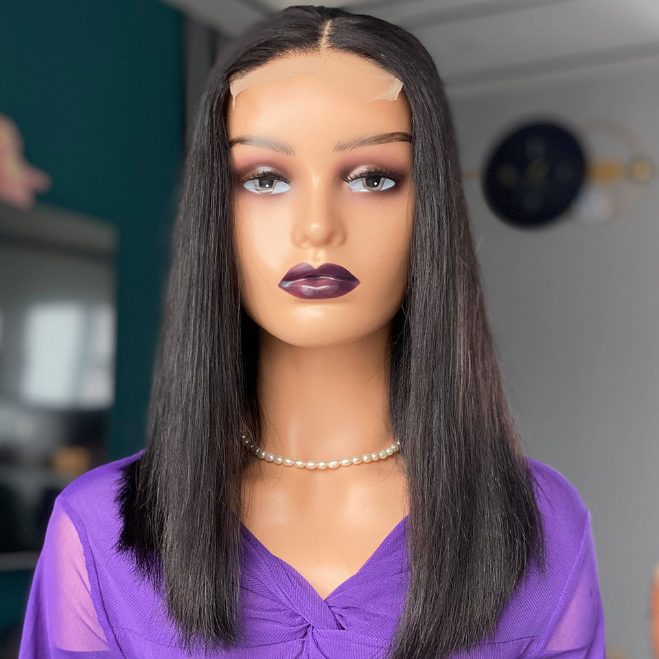 Double Drawn Bone Straight Human Hair Wig – 16 Inches, 100% Pure Chinese Hair, Hot Dyeable, Sleek & Smooth Style3