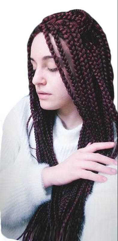 Elegant African Front Lace Wig – Long Dirty Rock Braids for Ladies