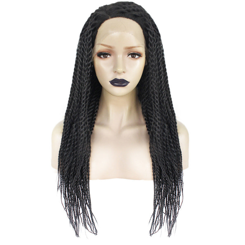 Elegant African Front Lace Wig – Long Dirty Rock Braids for Ladies