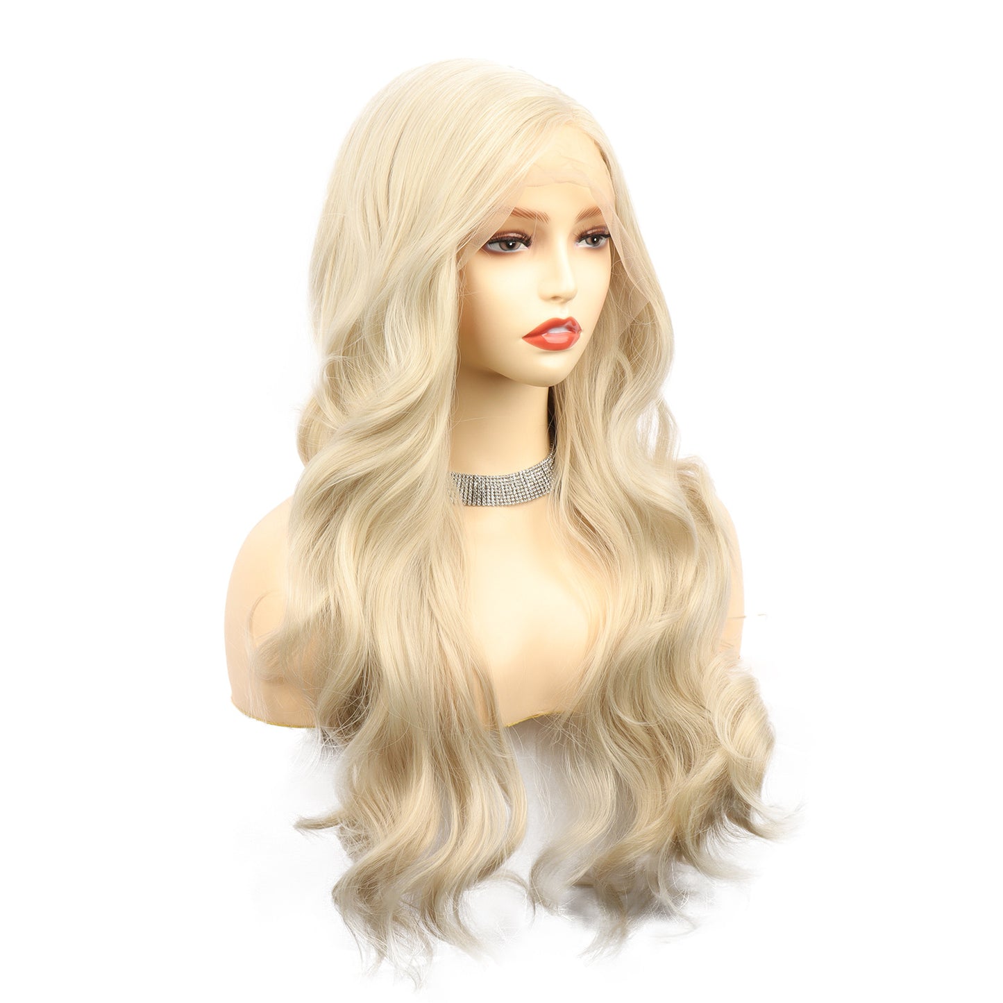 Elegant Big Wave Front Lace Wig | Fashionable Long Curly Style in Blonde (Color 613)