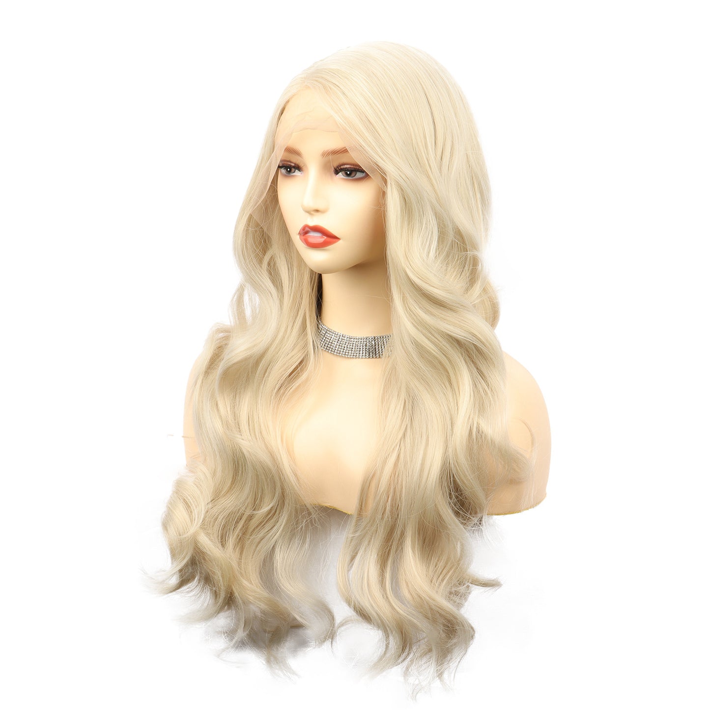 Elegant Big Wave Front Lace Wig | Fashionable Long Curly Style in Blonde (Color 613)