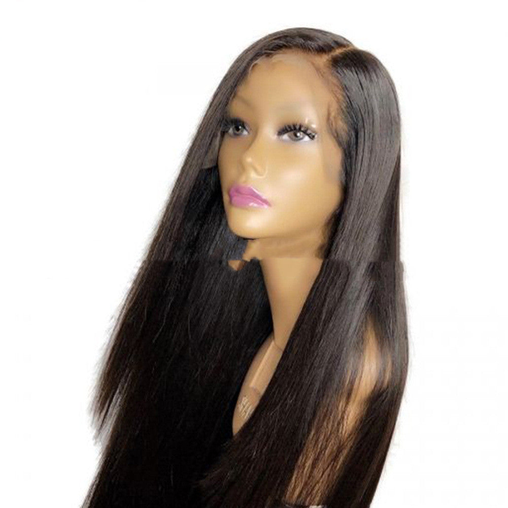 Elegant Ladies Mid-Length Straight Lace Front Wig – Premium Synthetic Hair, Natural Look