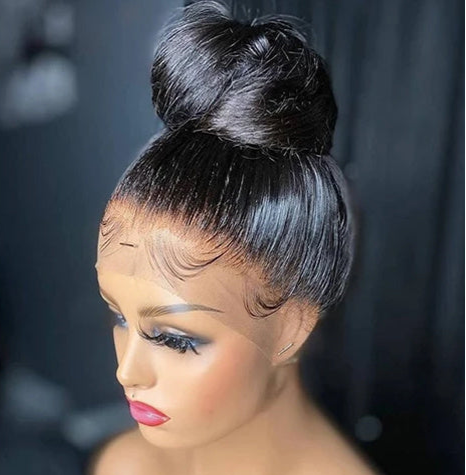 Elegant Medium-Length Black Lace Wig Set – Real Human Hair with Versatile Styling1