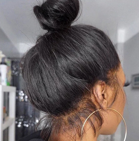 Elegant Medium-Length Black Lace Wig Set – Real Human Hair with Versatile Styling2