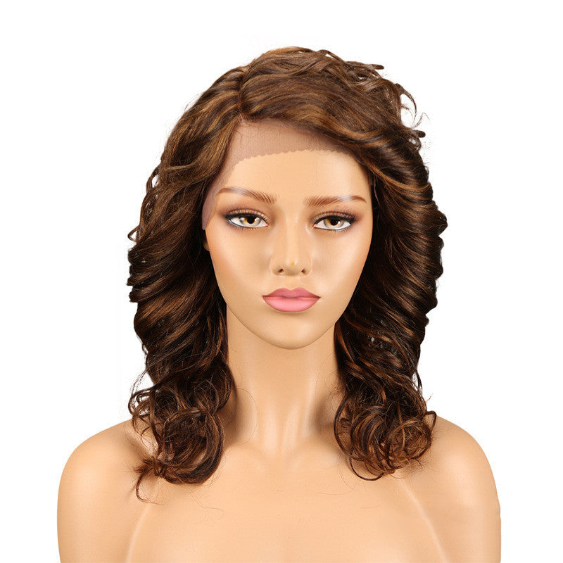 Elegant Real Hair Lace Wig for Women | Versatile Long Curly Style with Adjustable Bangs1