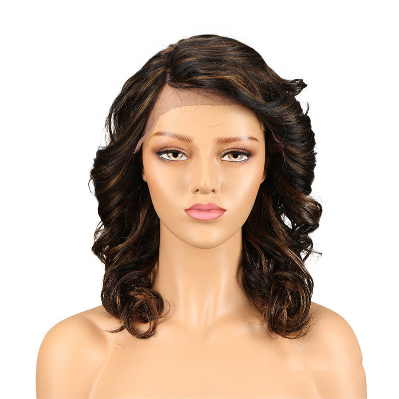Elegant Real Hair Lace Wig for Women | Versatile Long Curly Style with Adjustable Bangs3