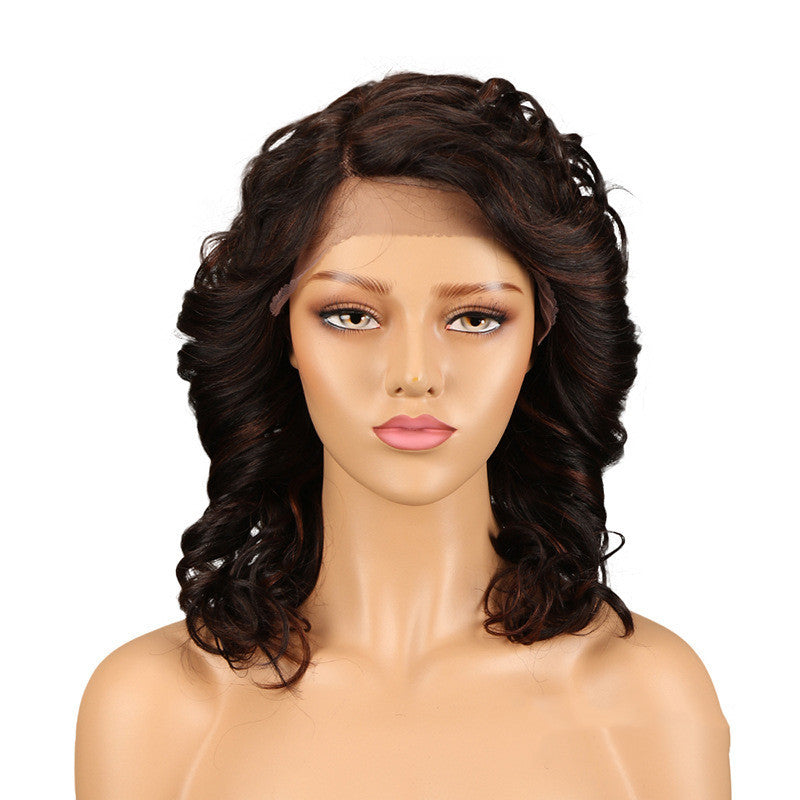 Elegant Real Hair Lace Wig for Women | Versatile Long Curly Style with Adjustable Bangs5