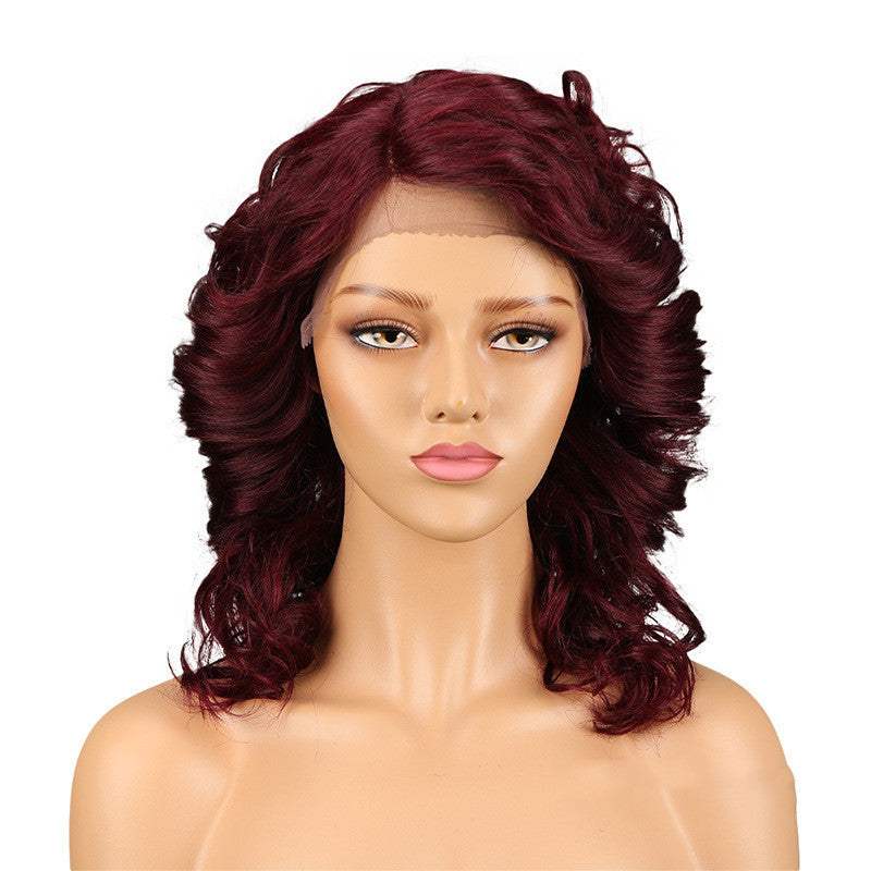 Elegant Real Hair Lace Wig for Women | Versatile Long Curly Style with Adjustable Bangs6