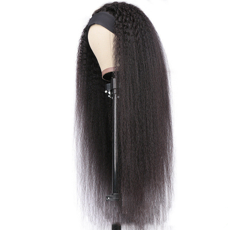 Elegant Strap Black Real Hair Ice Ribbon Wig - Versatile Styles for Fashionable Women1