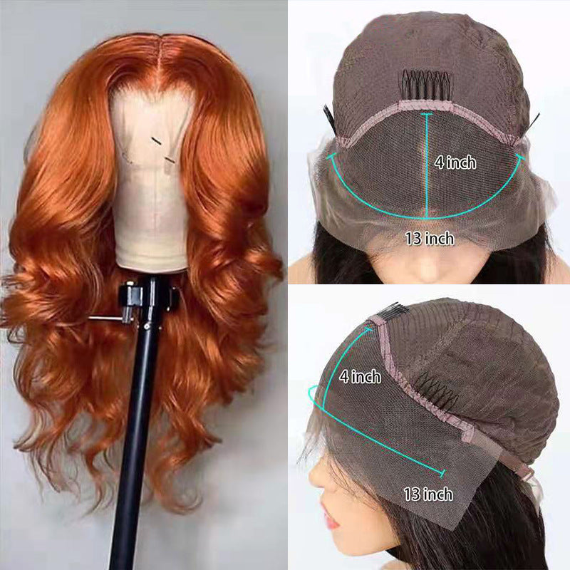 European & American Dark Orange Wig Hair Set – Real Human Hair, Smooth Texture, Dyeable, 150% & 180% Density, Exotic Style4