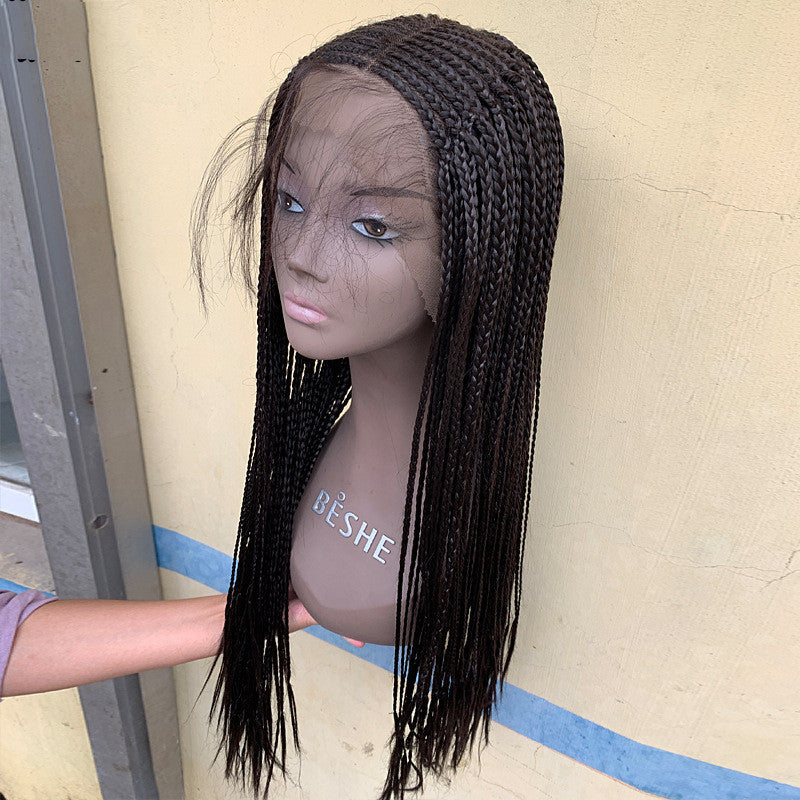 European & American Fashion Hot Models Big Braids Dirty Braids Wig – 24" Front Lace, Korean Silk, Dyeable, 13x6 Lace, 250-450g