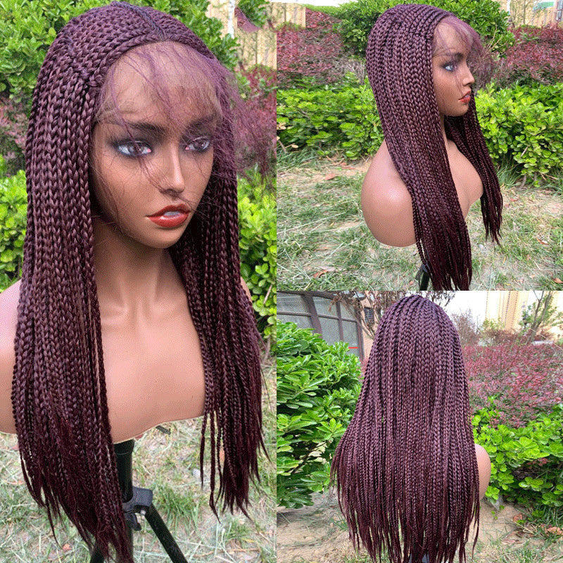 European & American Fashion Hot Models Big Braids Dirty Braids Wig – 24" Front Lace, Korean Silk, Dyeable, 13x6 Lace, 250-450g
