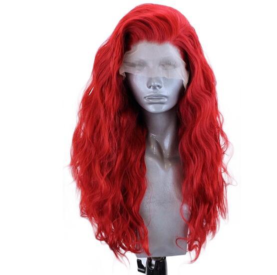 European & American Front Lace Wig – 26-Inch Matte High-Temperature Fiber, 180% Density