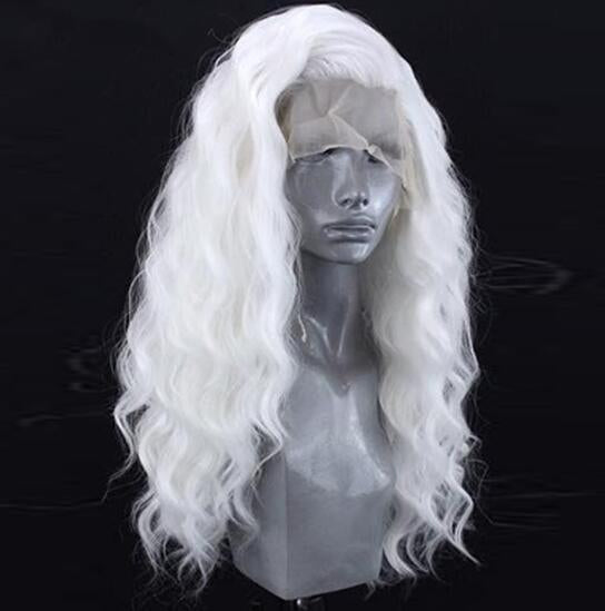 European & American Front Lace Wig – 26-Inch Matte High-Temperature Fiber, 180% Density