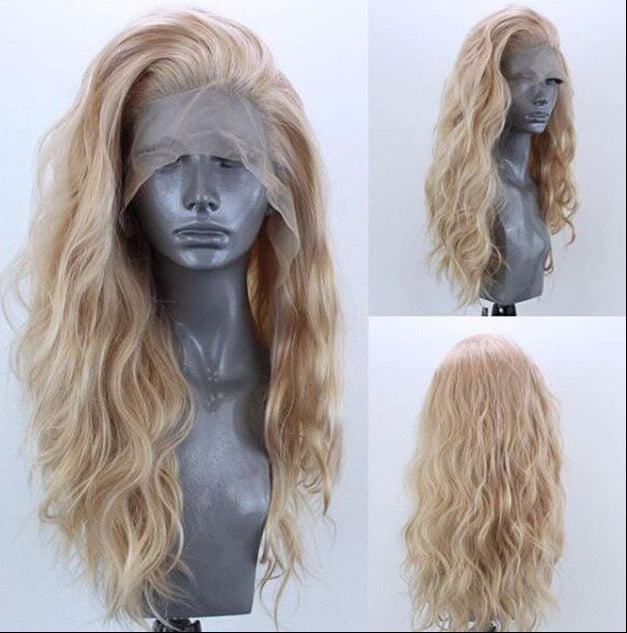 European & American Front Lace Wig – 26-Inch Matte High-Temperature Fiber, 180% Density