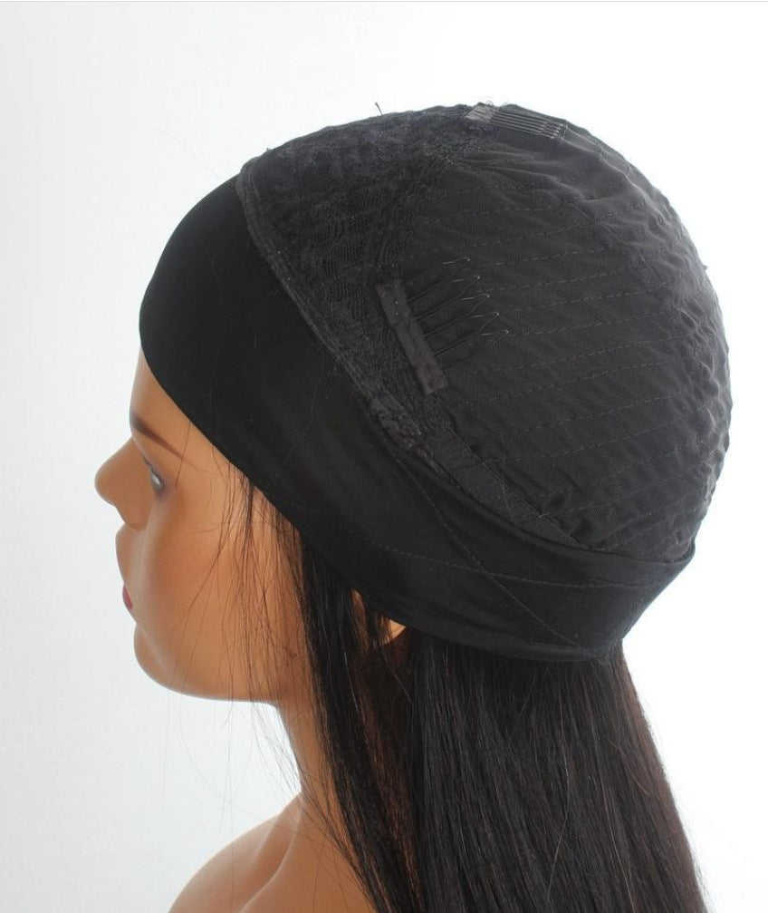 European & American Long Straight Hair Wig – Real Human Hair, Dyeable, Qi Bangs, 12-26 Inches3