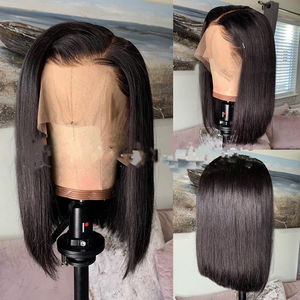 European and American Front Lace Chemical Fiber Short Bob Wig - High-Temperature Silk Material