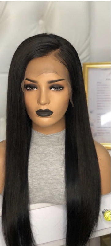 European and American Long Straight Wig – High-Temperature Fiber, Long Bangs