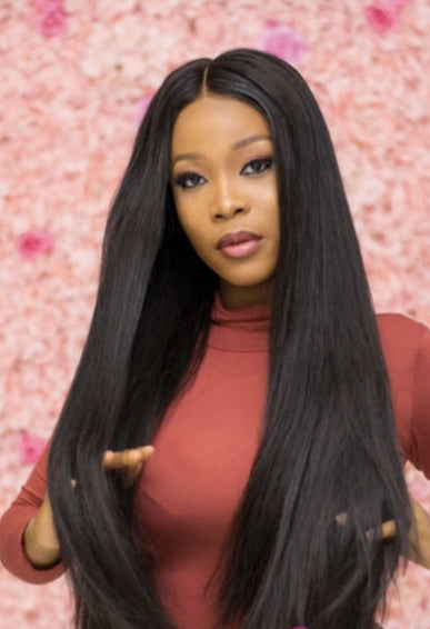 European and American Long Straight Wig – High-Temperature Fiber, Long Bangs