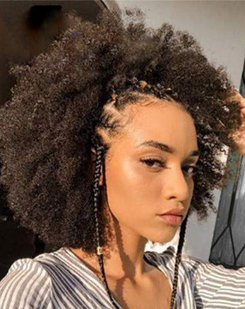 European and American Mid-Length Real Hair Wig - Versatile Bangs, Multiple Colors Available