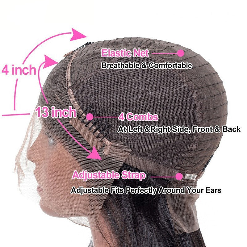 Exotic Mixed Color European & American Front Lace Wig – High Temperature Wire, Long Bangs, Adjustable Head Circumference 55cm